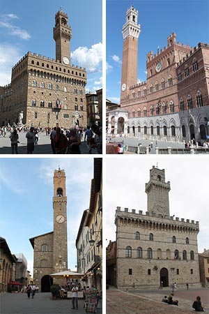 Palazzi in Florence, Siena, Montepulciano en Montacilo