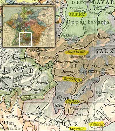 Beieren, Tirol en Venetiëin 1786