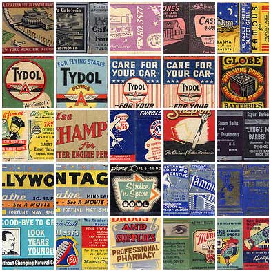 vintage matchbooks
