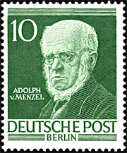 Adolph von Menzel postzegel
