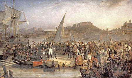 Napoleon vertrekt van Elba