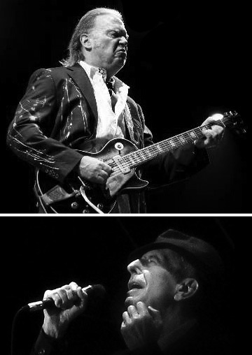 Neil Young in Weert en Leonard Cohen in Amsterdam, juli 2008