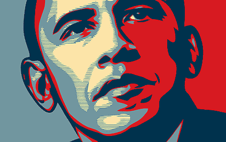 portret van Barack Obama